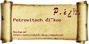 Petrovitsch Ákos névjegykártya